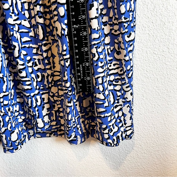Charter Club Surplice Sleeveless Blue White Black Faux Wrap Dress Size Large - Picture 6 of 8